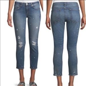 RAG AND BONE DRE Capri Sz 25 Lucky Paint Splatter Distressed Crop